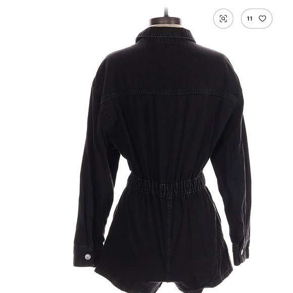 Zara Black Denim Romper | Women's Size S - Picture 2 of 4